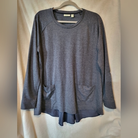 Beautiful Logo Lounge Gray Tunic with Pockets Size Large - Picture 1 of 6